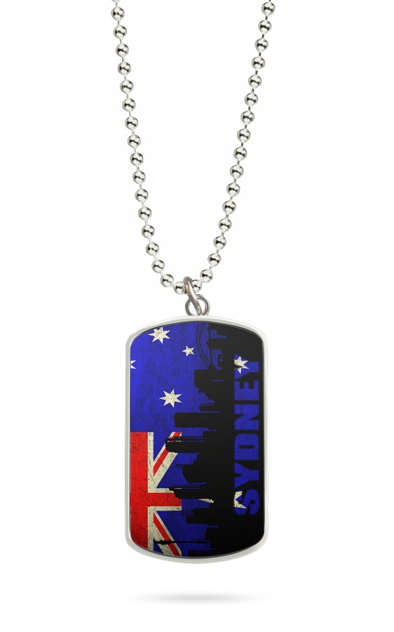 Kette Dog Tag Anhänger Australien Sydney 1 