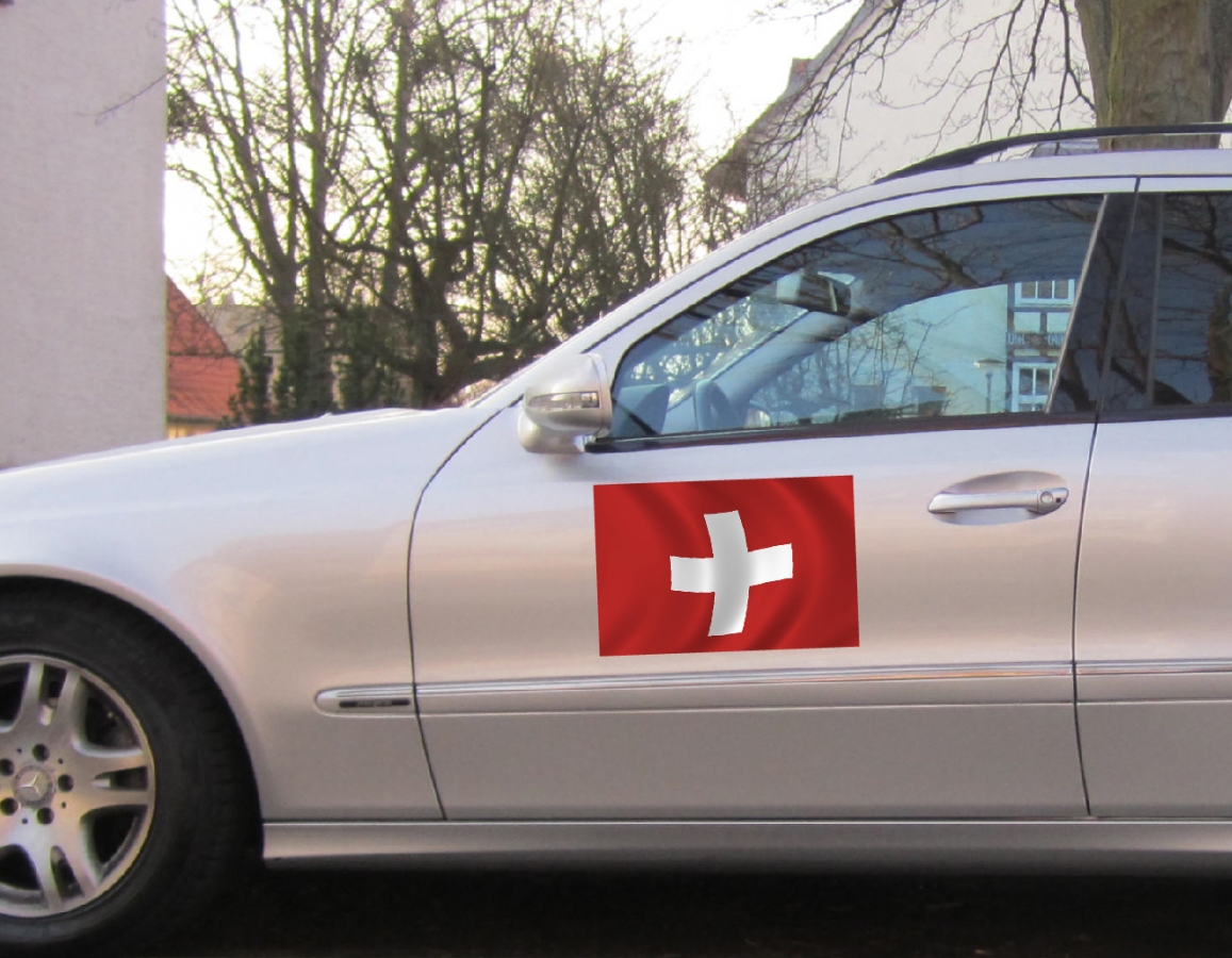 Fahne Autoaufkleber Sticker Flagge Aufkleber Auto Fußball WM 2018 Schweiz 