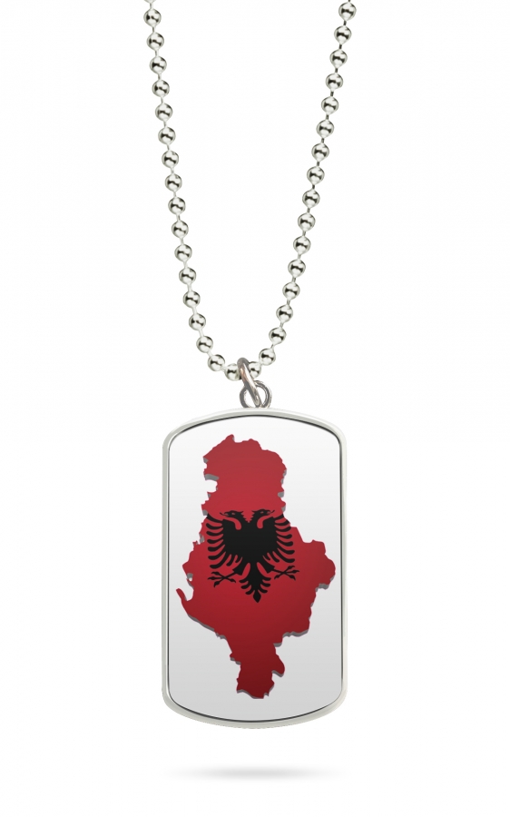 Kette Dog Tag Anhänger Albanien Fahne 5 