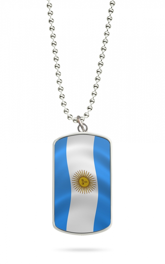 Kette Dog Tag Anhänger Argentinien Fahne 1 