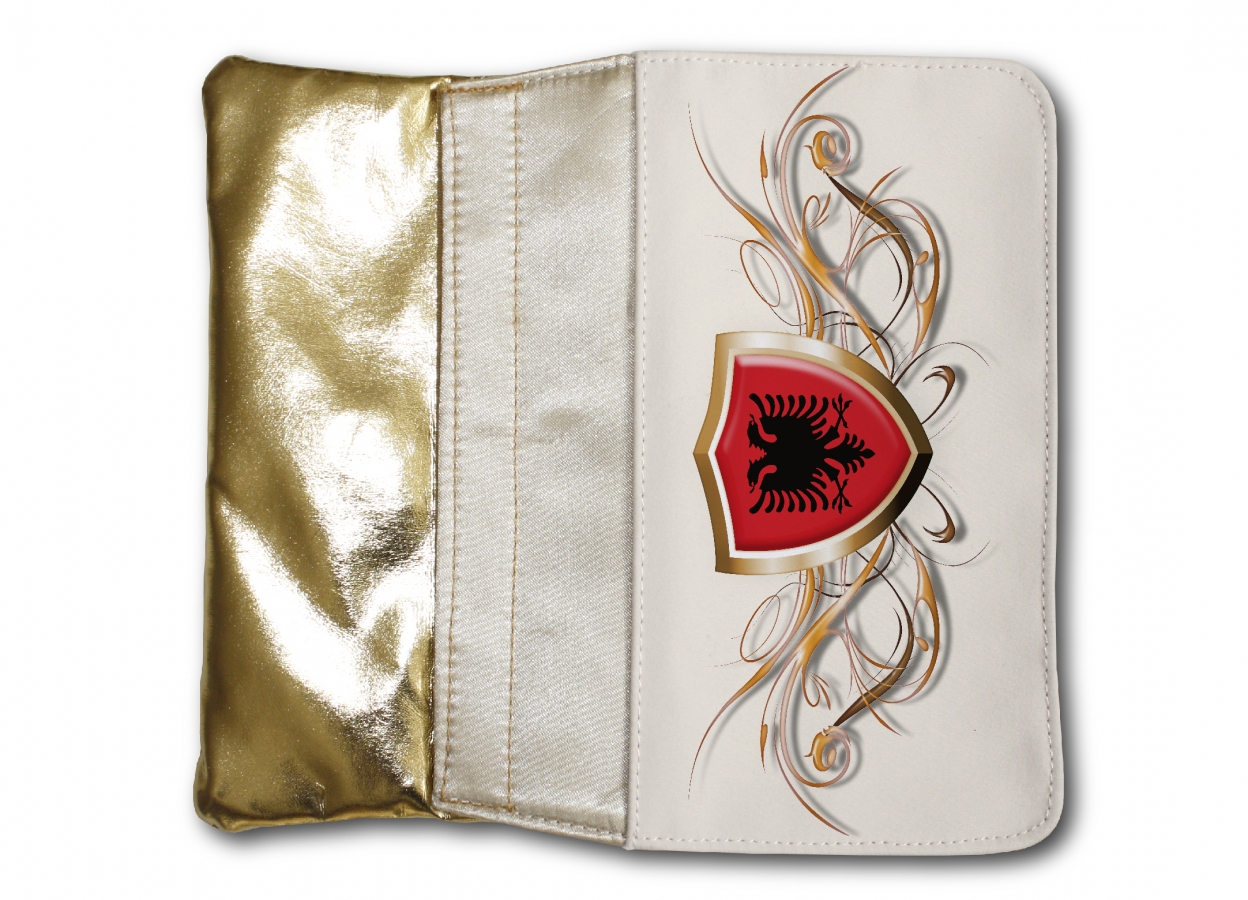 Damen Tasche GOLD Portemonnaie Albanien Fahne 3 